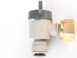 Vanne d'arrêt John Guest en équerre 3/8" (9.52m) avec écrou laiton 1/2" BSP female