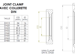 Joint clamp avec collerette DIN 32676 EPDM – Image 2